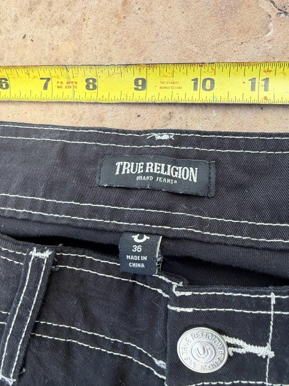 True Religion Jeans Men's Cargo Pants Jet Black Size 36